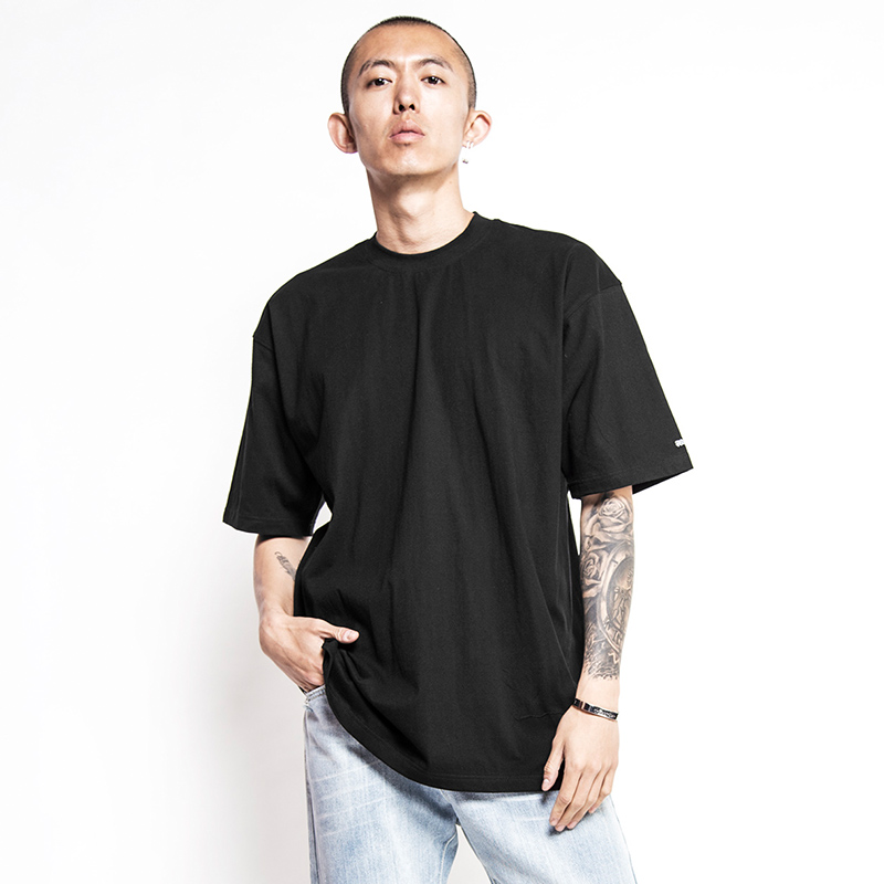 the v brand 杨文昊viho原创潮牌纯棉圆领男士宽松纯色打底t恤