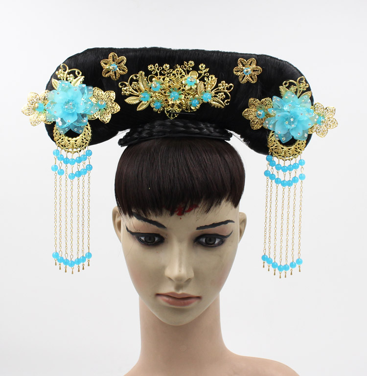 古装旗头假发古代造型格格旗头/华妃旗头/贵妃假发/影楼贵妃发包