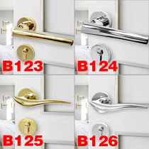 Gold PVD door lock indoor bedroom universal lock mute solid wood door lock room household handle Golden Door Lock