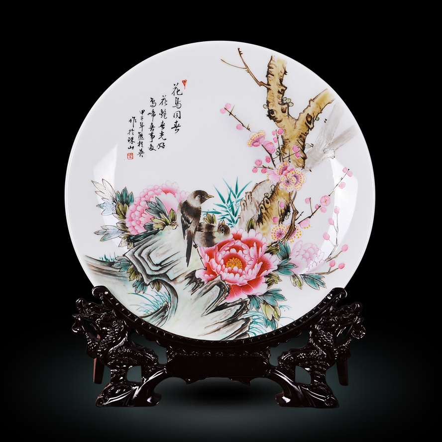 Jingdezhen ceramic Xiong Guiying hand - made powder enamel and hi hang dish I and fashionable adornment creative crafts