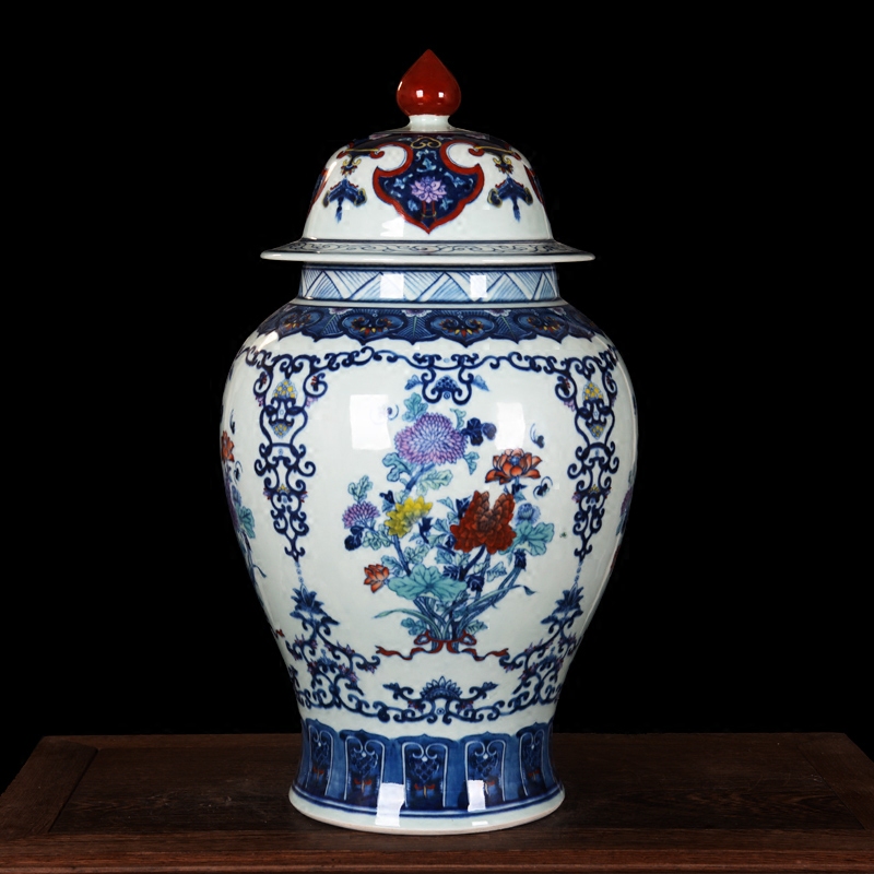 Jingdezhen ceramics general high - end antique hand - made porcelain vase home decoration craft furnishing articles in the living room