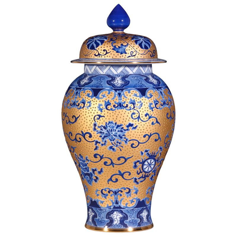 Jingdezhen ceramics new upmarket new Chinese vase is manually set gold cheer furnishing articles in general can study