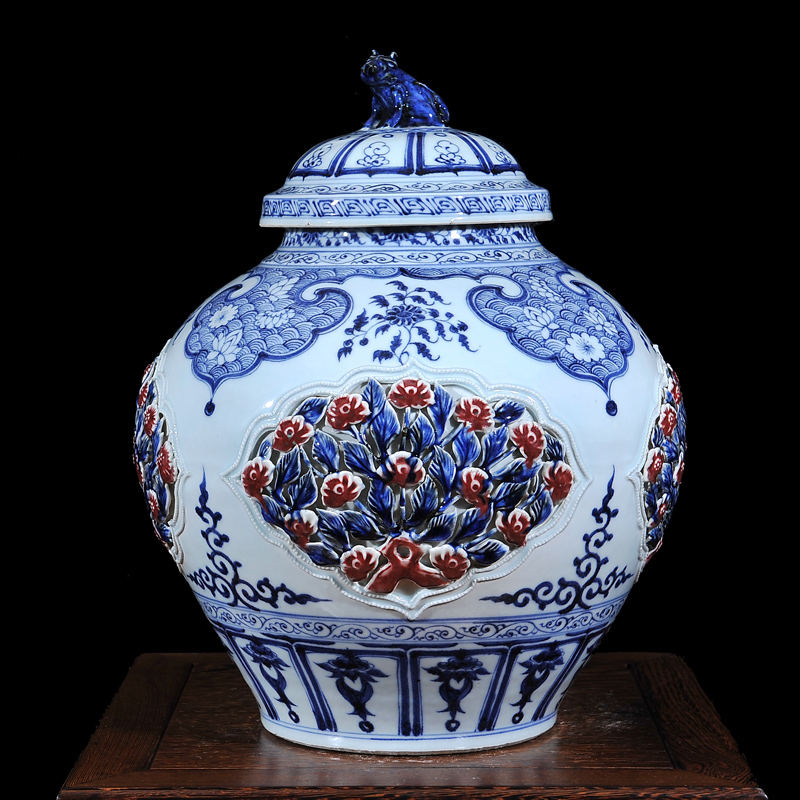 Jingdezhen ceramics archaize youligong with cover vases, antique collection classical household handicraft furnishing articles