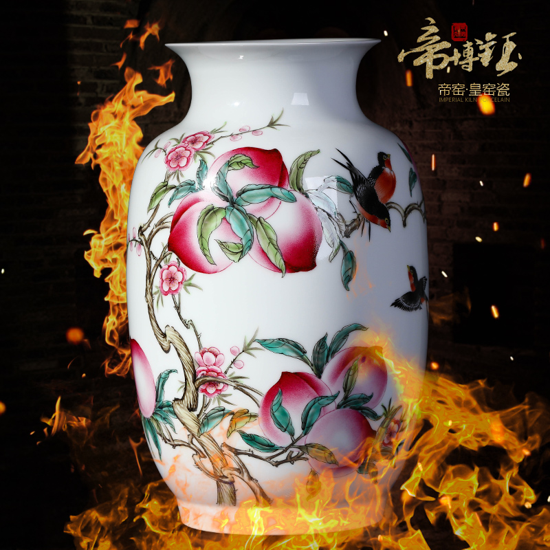 Jingdezhen ceramics powder enamel live figure idea gourd vases master hand - made vases sitting room home handicraft furnishing articles