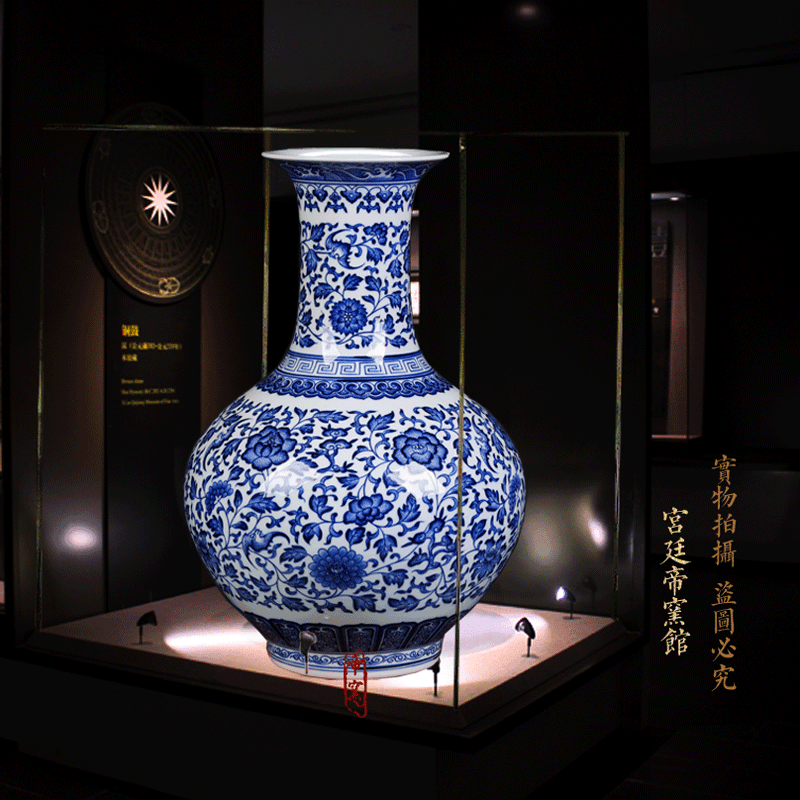 Antique hand - made the design of blue and white porcelain of jingdezhen ceramics vase furnishing articles of dry flower arranging the sitting room decorate gifts