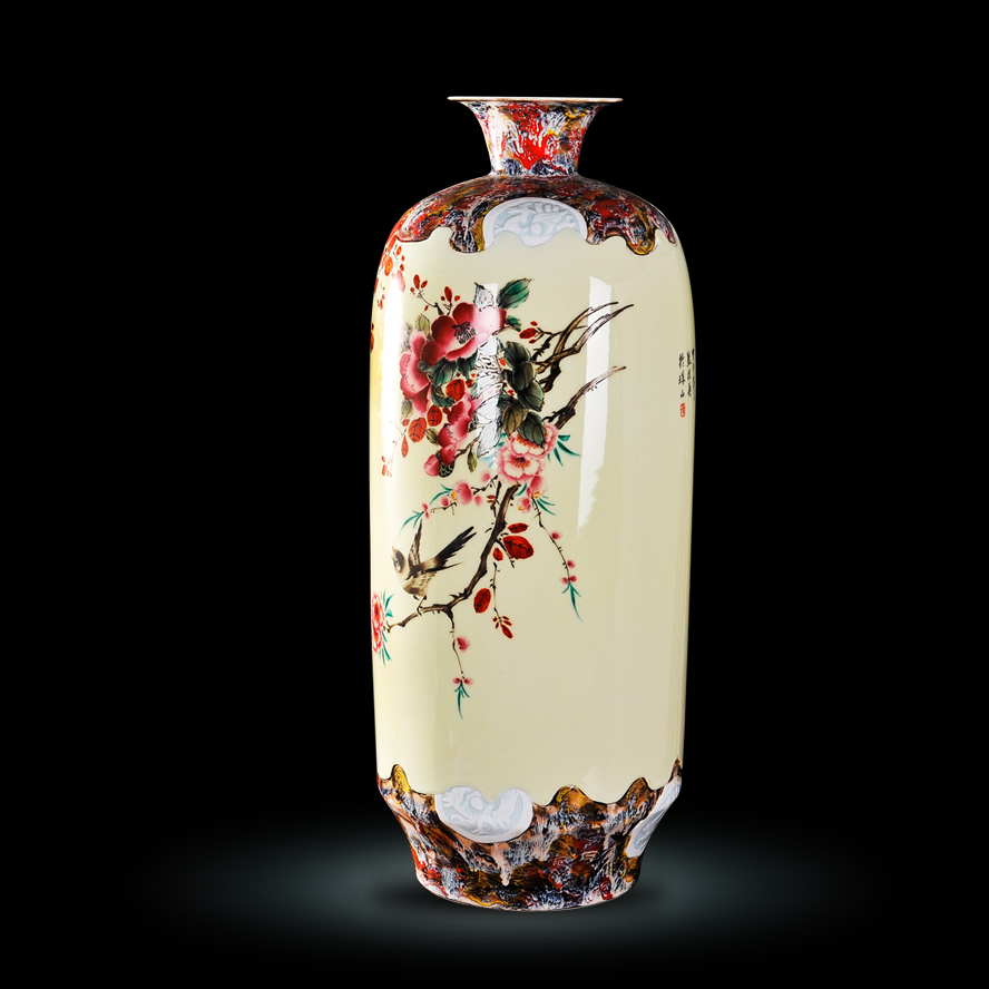 Jingdezhen ceramic Xiong Guiying hand - made pastel up charactizing a vase modern decorative crafts