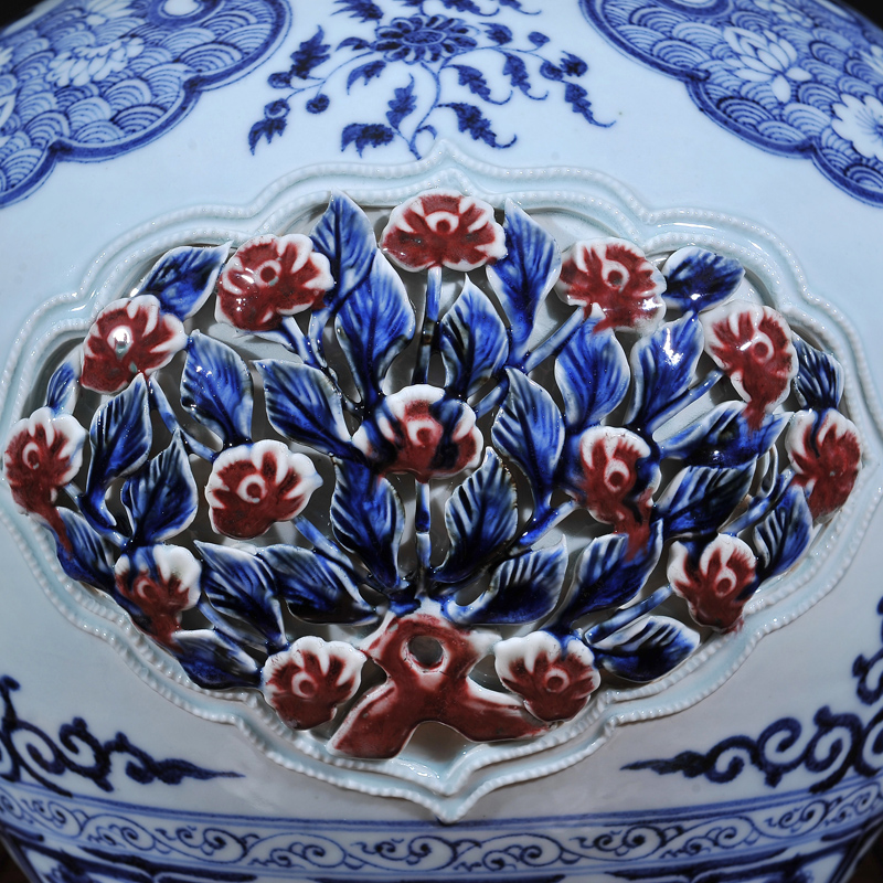 Jingdezhen ceramics archaize youligong with cover vases, antique collection classical household handicraft furnishing articles