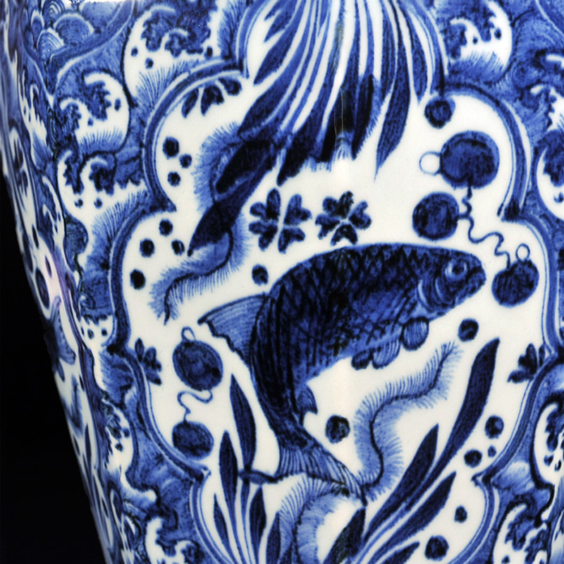 Jingdezhen ceramics imitation yuan Ming the qing Hualien raw seawater fish algae grain mei bottle craft ornaments TV ark, furnishing articles