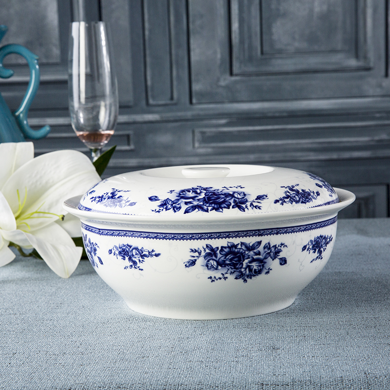 The dishes suit household of Chinese style classical wind tableware dishes eat bowl household combination of blue and white porcelain in jingdezhen glaze