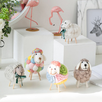 Flat felt little sheep pendulum piece cute children's room decorative creative ins Nordic wind bedroom tabletop