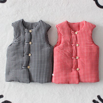 Men and women handmade cartoon lattices casual red baby machia pure cotton able to wash children thickened winter warm