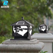 Solar column headlights Mains Mains Power Dual-use Waterproof Courtyard Lamp Outdoor Landscape Villa Garden Aisle Wall lights pick up electricity