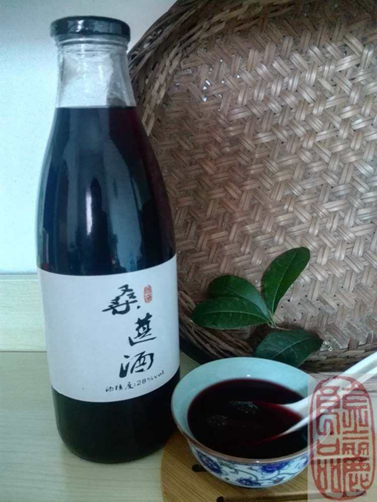 金丽良品 桑葚酒 桑椹水果酒 纯米酒泡制保健养生酒 2斤玻璃瓶装