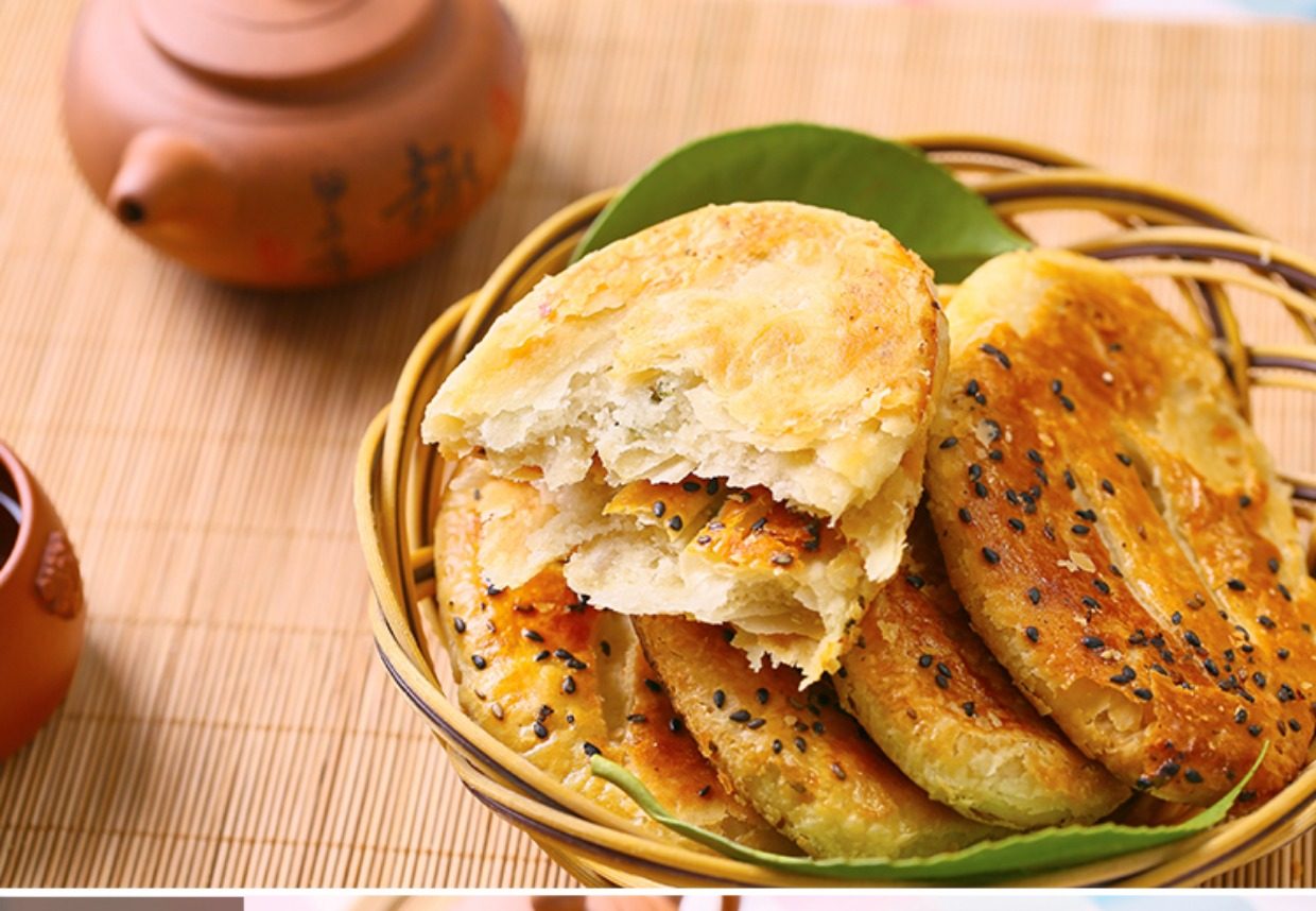 杭州特产椒盐口味烧饼法根食品糕点鞋底饼老底子特色美食传统糕点