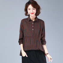 women's vintage harbor spring autumn 2022 vintage waistband doll shirt cotton long sleeve shirt