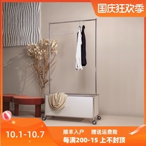 Modern design Net Red simple light luxury stainless steel medieval floor bedroom coat rack removable clothes storage rack