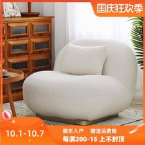 Modern design living room lazy sofa small apartment single modern light luxury Net red bedroom lamb velvet tatami