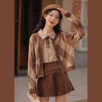 Lingjiu corduroy skirt womens spring and autumn 2022 new retro high waist slim a-word wrapped hip sexy pleated skirt
