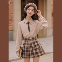 Lingjiu shirt womens 2022 spring 2022 new solid color design sense slim and versatile loose underwear long-sleeved shirt