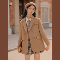 Lingjiu College Furry Suit Women 2022 Spring Design Sense Small Tweed Suit Coat