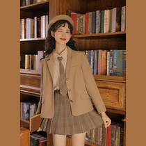 Lingjiu blazer womens spring and autumn 2022 new chic retro small man short small suit top