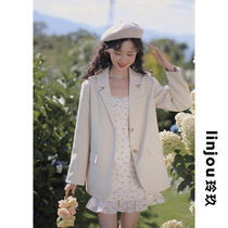 Linjou Lingjiu blazer womens spring thin Korean version casual small man new small suit top