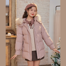 Linjou Lingjiu 2022 new winter thickened cotton clothes womens middle and long sweet college style cotton clothes small man