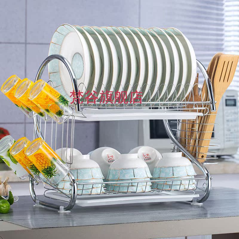 Double bowl kitchen drop shelf sink hang put the dishes chopsticks plate receive a case storage shelves