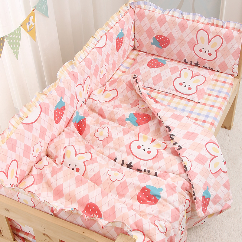 Baby splicing bed wrap bedding kit children's cotton bed fence soft bag anti-collision newborn anti-fall bedding