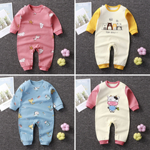 Baby jumpsuit autumn 2021 new 0-2 year old baby climbing clothing long sleeve cotton newborn