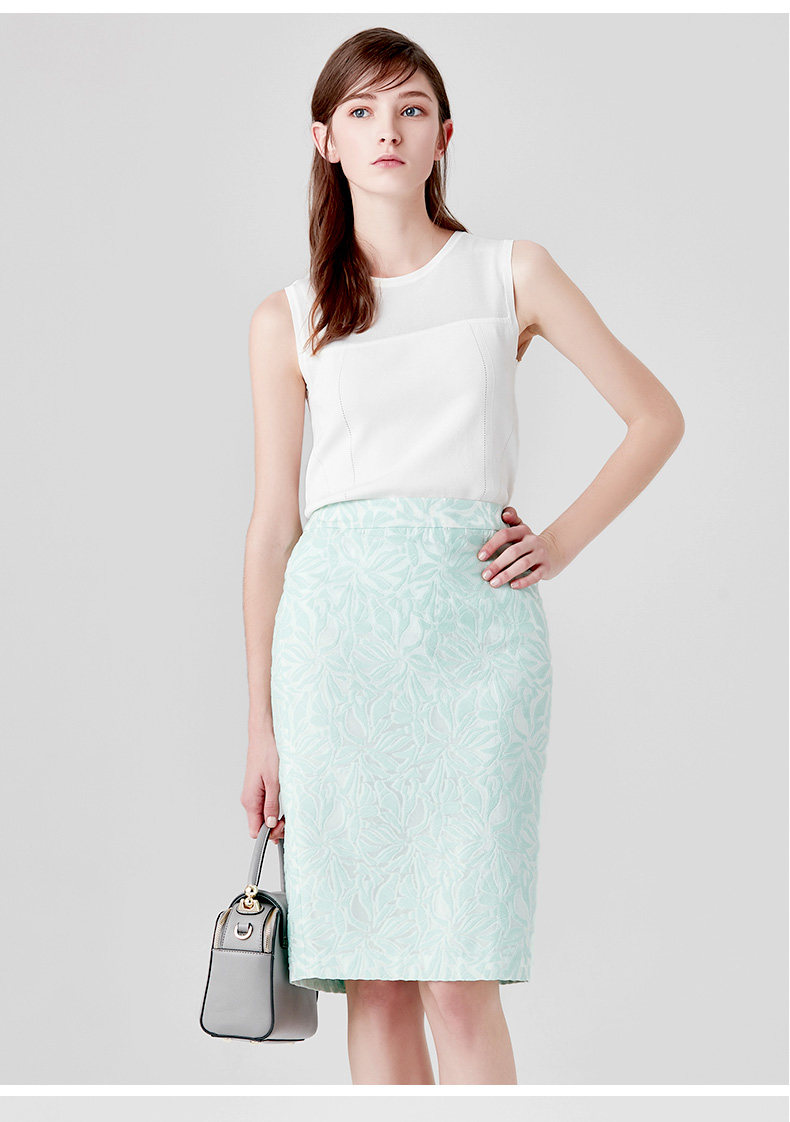 ellassay歌力思2018春夏新款 多色背心塑身挑空针织上衣