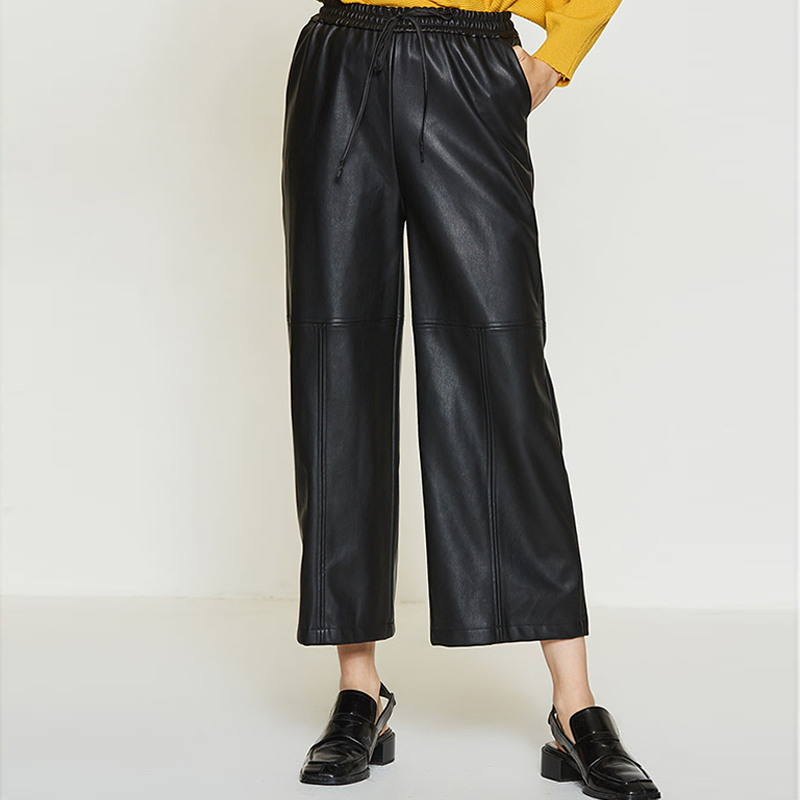 Asobio women's pants Casual pants wide leg pants Women's leather pants pants Cropped pants Wide leg pants women's autumn and winter models