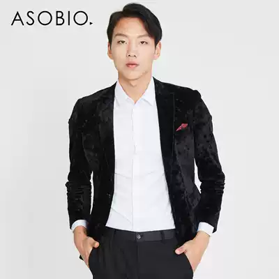 Asobio men men's business casual fashion suede texture single button classic suit jacket men men