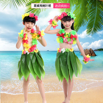 Hawaii grass dress show costume simulation leaf skirt childrens beach hot dance kindergarten props leaf seagrass