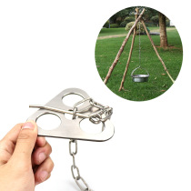 Outdoor camping bonfire tripod hanging pot picnic fire bracket stainless steel tripod adhesive hook camping supplies