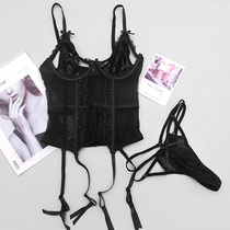 Midnight temptation sexy body shaping underwear thin steel ring ultra-thin gathering lace waist hollow corset women