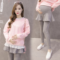 Pregnant women autumn suit fashion winter clothes autumn out pants skirt Net red maternity dress tide 2021 style spring and autumn