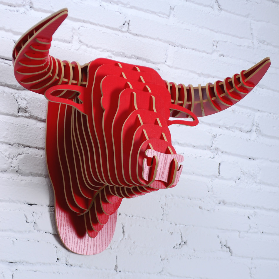 牛头壁挂木质动物壁饰家居客厅餐厅饰品创意公牛挂饰商店酒吧装饰