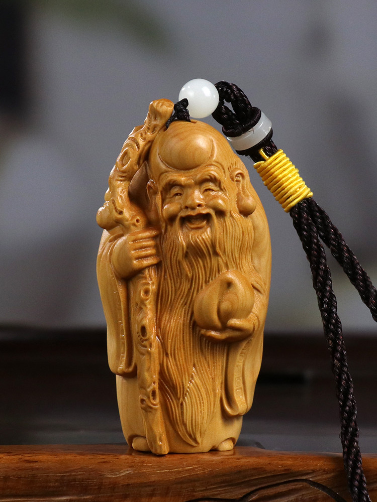 黄杨木雕寿星手把件送长辈太合适了!