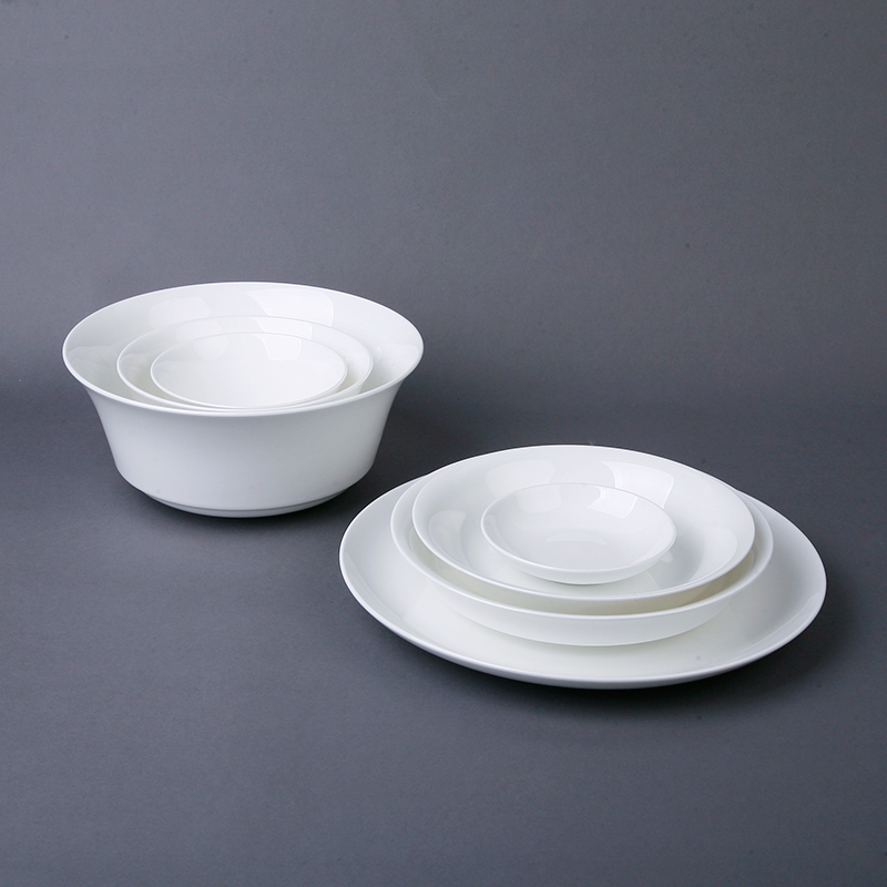 Pure white ipads China tableware use of domestic environmental protection plate rice bowls bowl rainbow such as bowl dish plate dumplings plate microwave