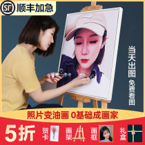 Digital oil painting custom photos real handmade diy color filling decoration hanging painting creative girls day gift oil painting