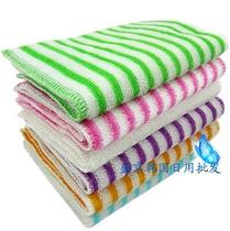 Korean-style bamboo fiber rag color strip two-color dish towel medium 23*18 non-stick oil rag