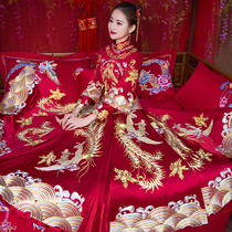 Xiuhe clothing bride 2021 new female plate splendid wedding Chinese wedding dress dragon and phoenix coat toast spring and summer