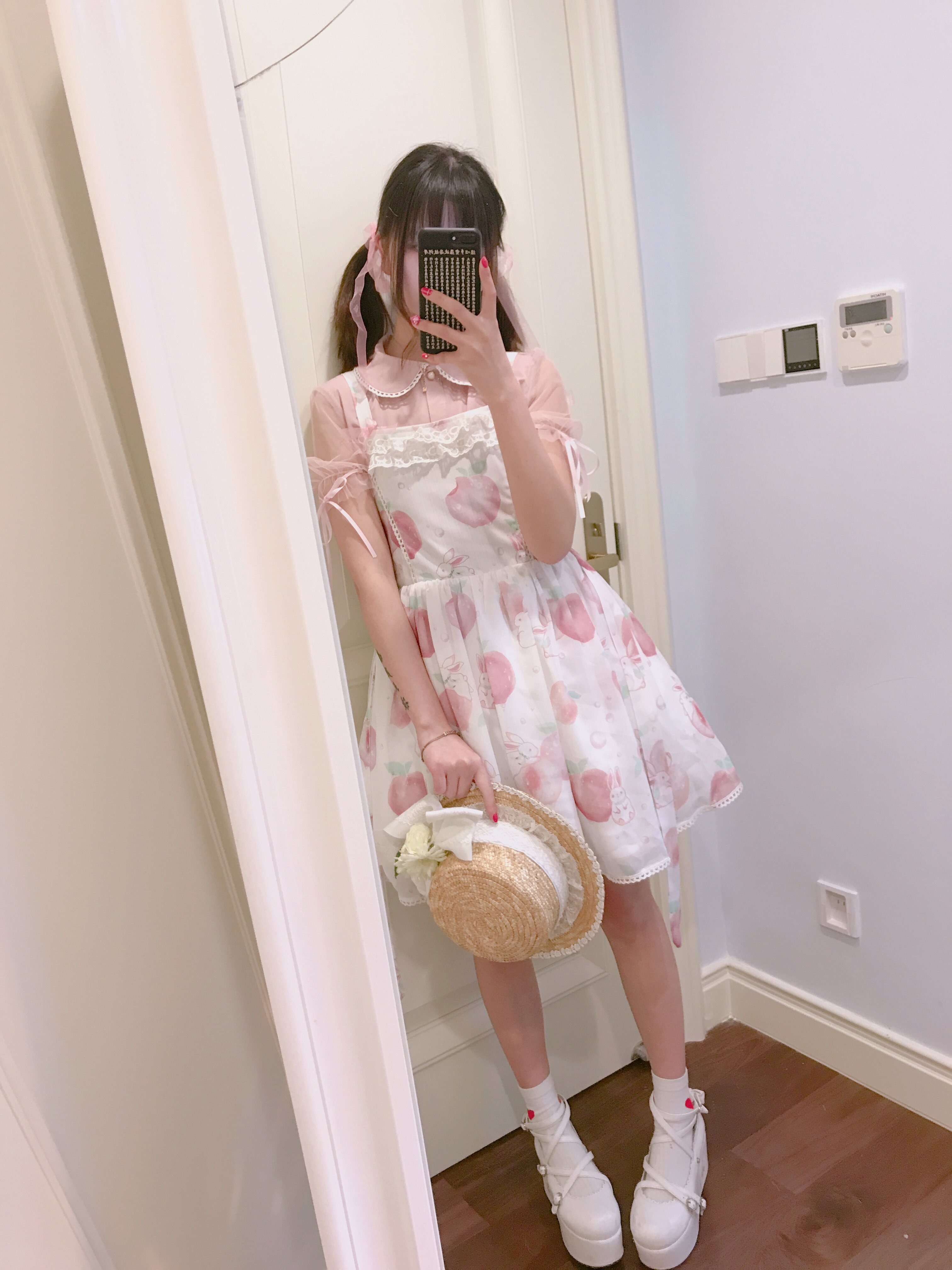 【森女想去海边】春夏学院软妹清新可爱少女桃子套装连衣裙