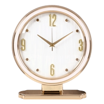 Modern light luxury high-end alloy shell living room table clock desktop high-end desk clock fashion simple desktop atmospheric clock