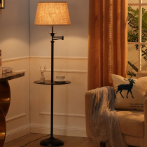 Nordic floor lamp Living room American simple bedroom Bedside ins wind floor lamp Storage tray Coffee table Vertical table lamp