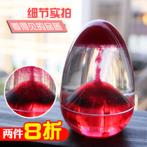 Volcanic eruption hourglass timer Liquid water droplets oil droplets ornaments Creative ornamental ornaments drop-proof water and oil small desktop