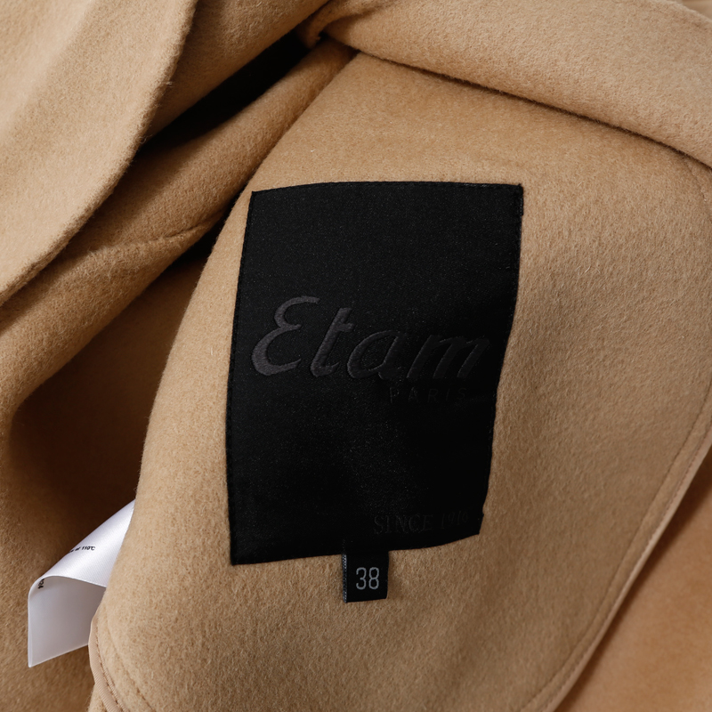 艾格Etam2016冬新品纯色落肩休闲大衣外套160134219产品展示图5
