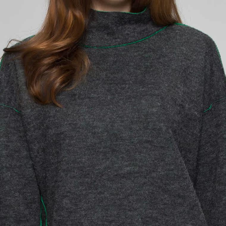 艾格ETAM 2015新品W纯色优雅长袖针织连衣裙15012216761吊牌价499