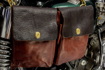 Fu Lu Garage Leather Motorcycle Hanging Edging Bag Vintage Harley RRL Style Washed old Cowhide Motorcycle Bag